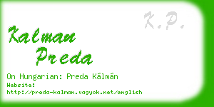 kalman preda business card